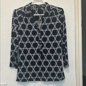 ALFANI LONG SLEEVE BLOUSE GEOMETRIC PRINT TUNIC